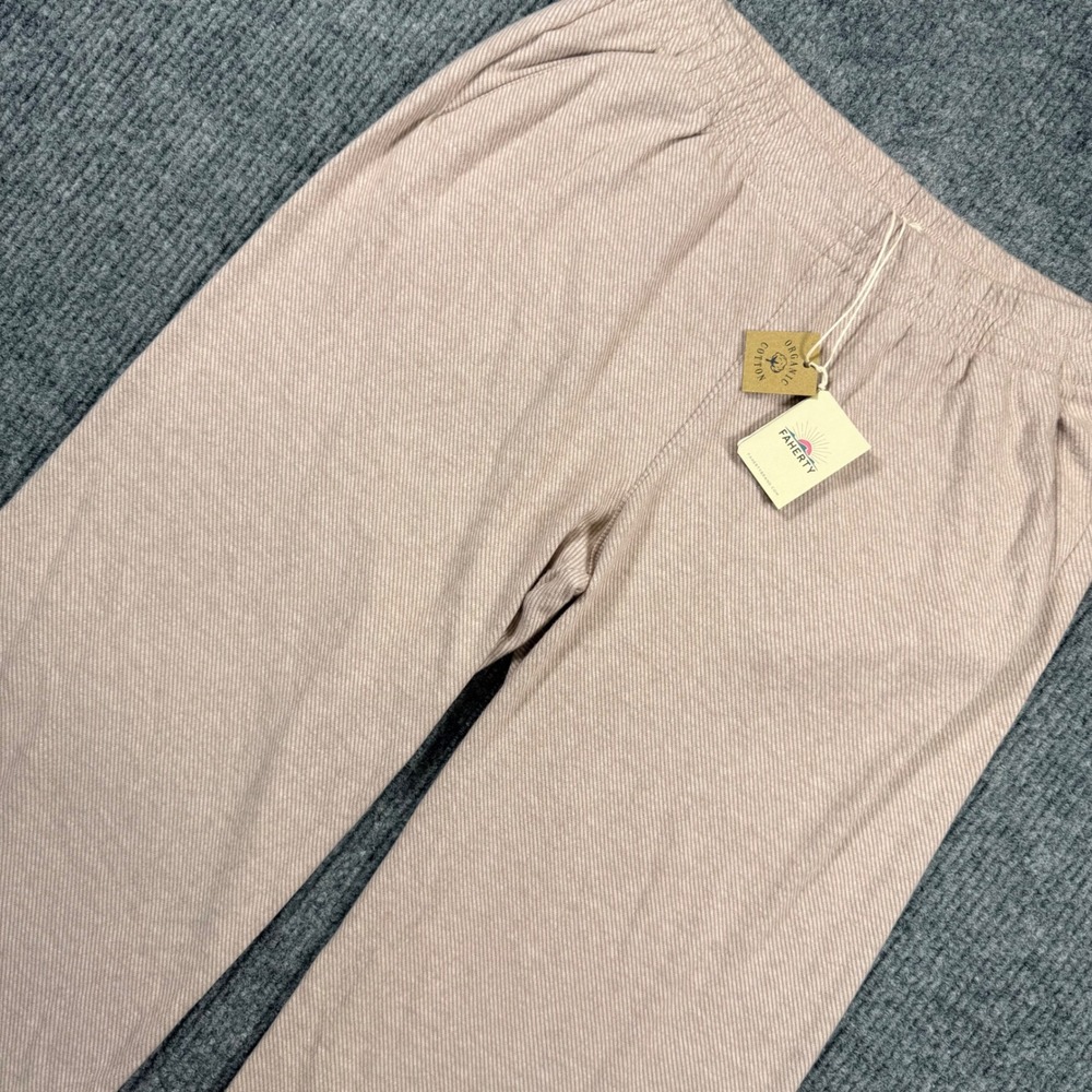 Faherty Wide Leg Pants in Light Mauve